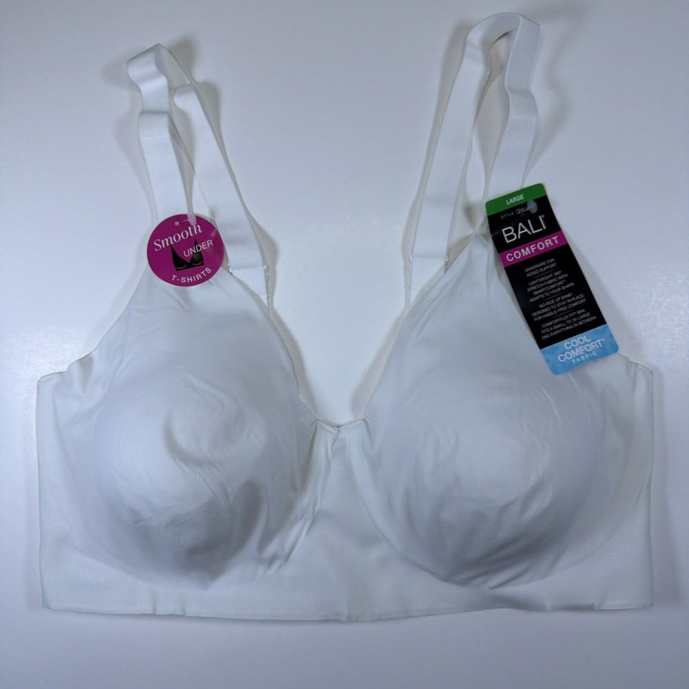 Bali Comfort Revolution Easylite Bra Womens Underwire White DF3498 Size L NWT